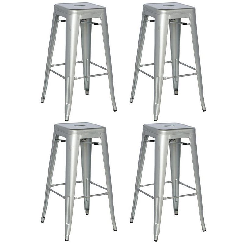 Chintaly Galvanized Steel Bar Stool  - Set Of 4