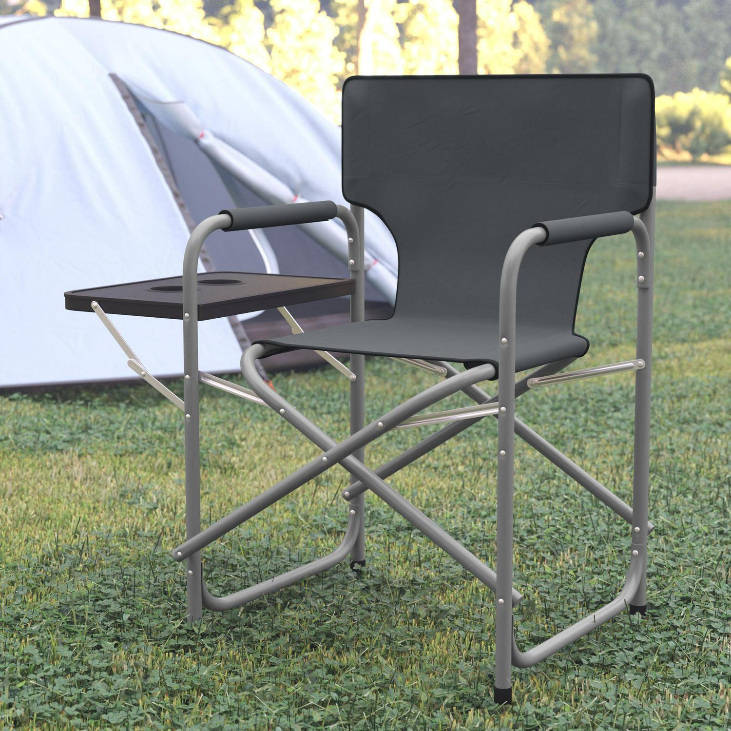 Flash Furniture Steel Camping Chair， Gray