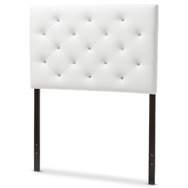 Silver Orchid Ahern Twin-size Faux Leather Upholstered Button-tufted Headboard - - 23599338