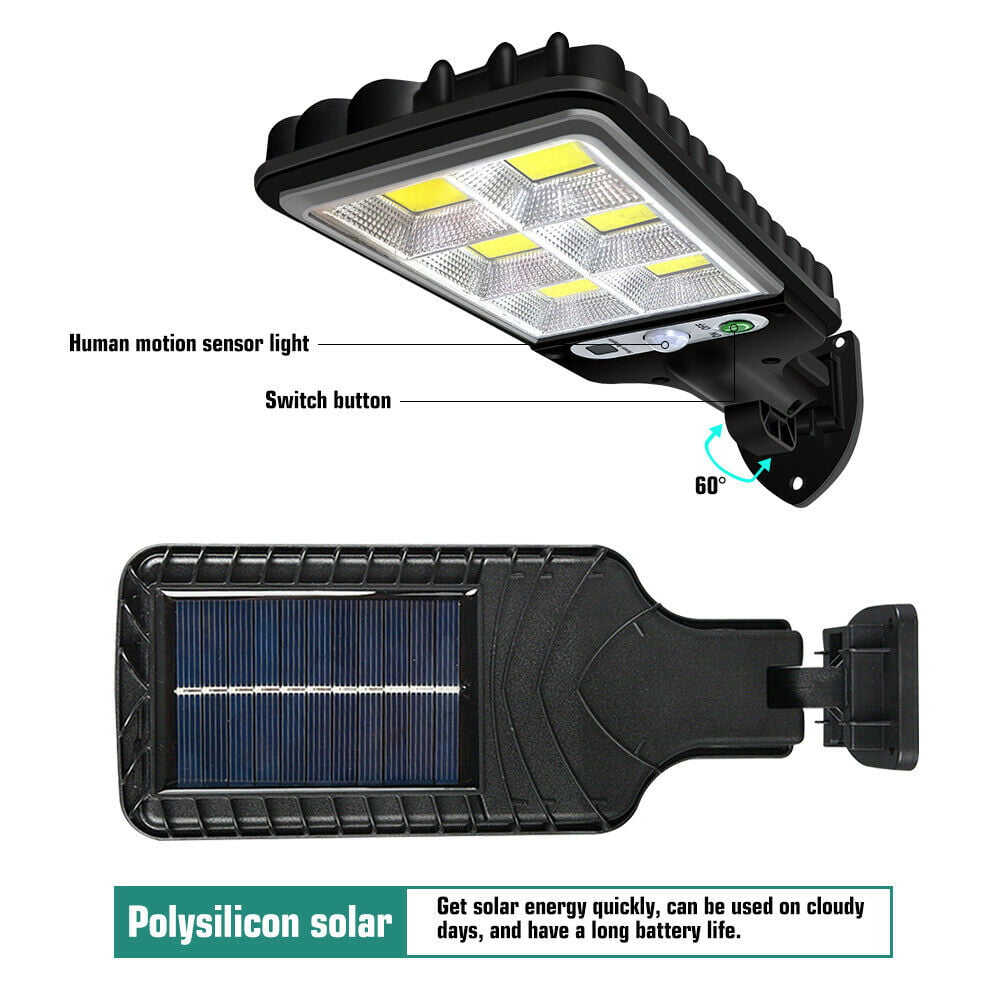 MDHAND 600W LED Solar Flood Light ,Motion Sensor, Wall Street Yard Outdoor Lamp