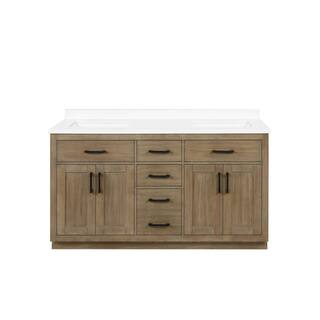 OVE Decors Bailey 60 in. Bath Vanity in Driftwood Oak with Engineered Stone Vanity Top in White with White Basin 15VVA-BAIL60-C2