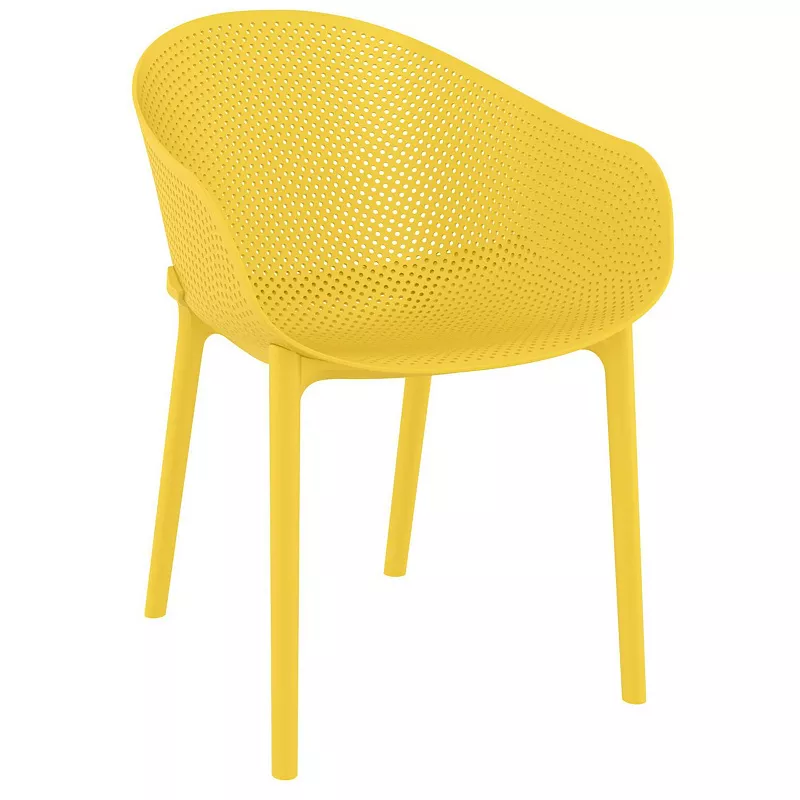 32 Yellow Solid Outdoor Dining Chair