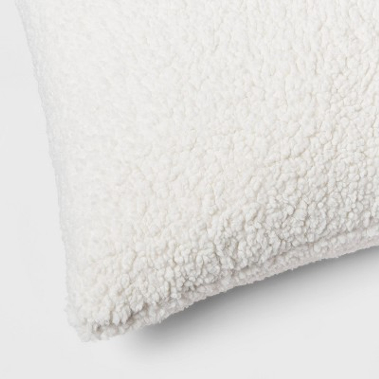 Euro Traditional Cozy Faux Shearling Fur Decorative Throw Pillow Cream - Threshold™