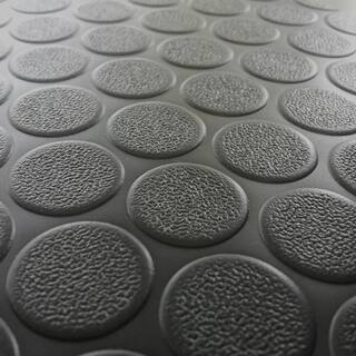 Rubber-Cal Coin Grip 4 ft. x 15 ft. Dark Grey Commercial Grade PVC Flooring 03-165-2MM-DG15