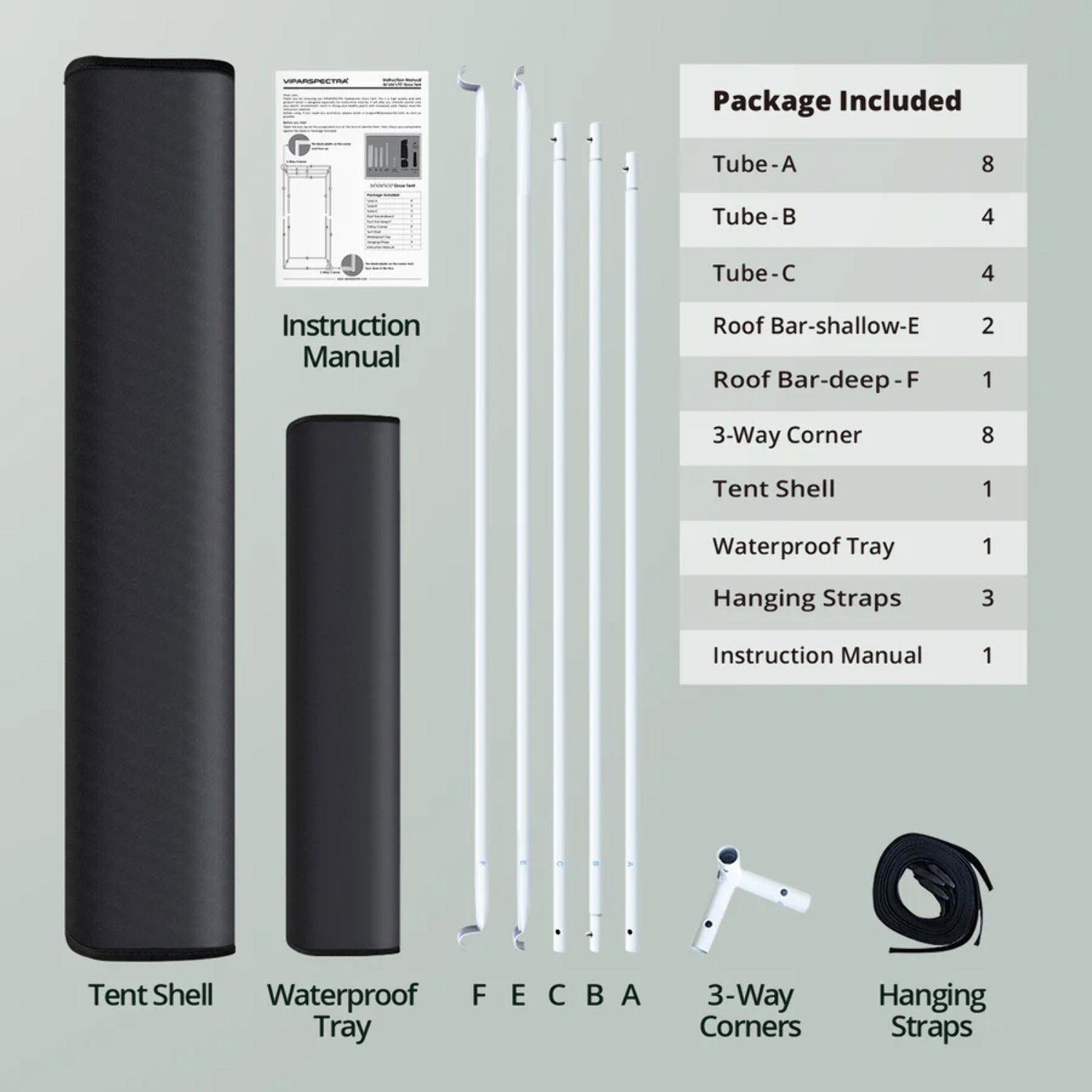 ViparSpectra Mylar Hydroponic Reflective 600D Grow Tent 36x36x72