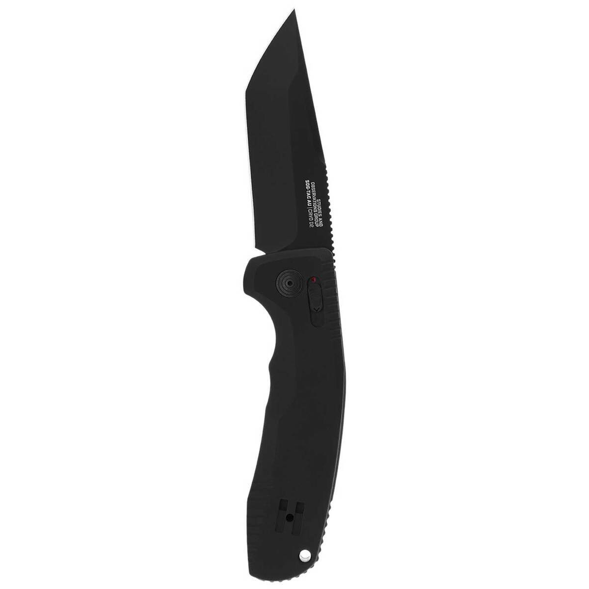 SOGTAC AU 3.43 inch Tanto Plain Edge Automatic Knife  Black