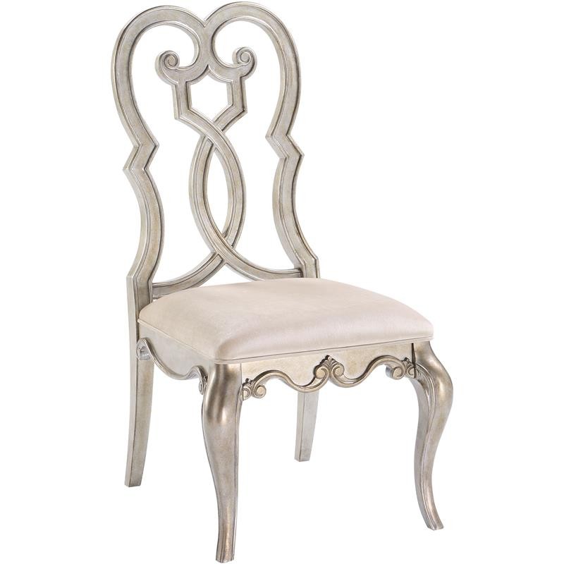 ACME Furniture 62202 Esteban Ivory/Antique Champagne Side Chair - Set of 2