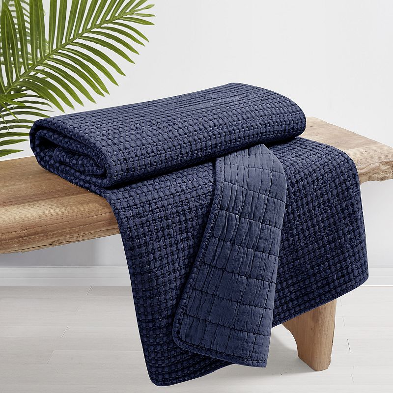 Levtex Home Mills Waffle Navy Quilted Throw