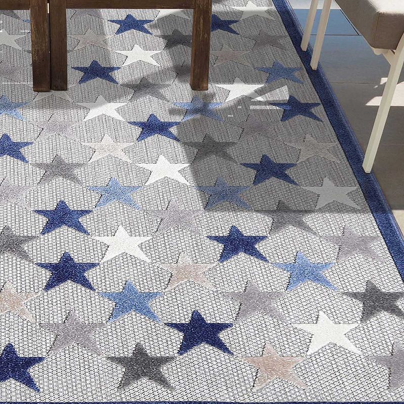 Superior Modern Stars Indoor Outdoor Area Rug