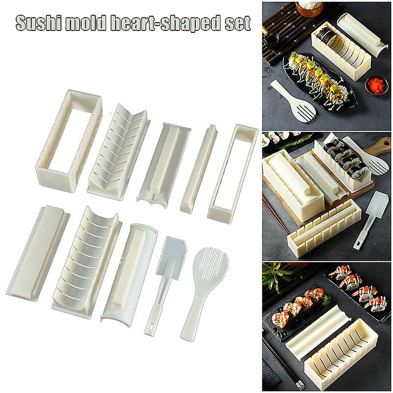 10 Pcs Diy Sushi Maker Complete With Sushi Knife Diy Sushi Set Easy And Fun Sushi Rolls Heart Shape