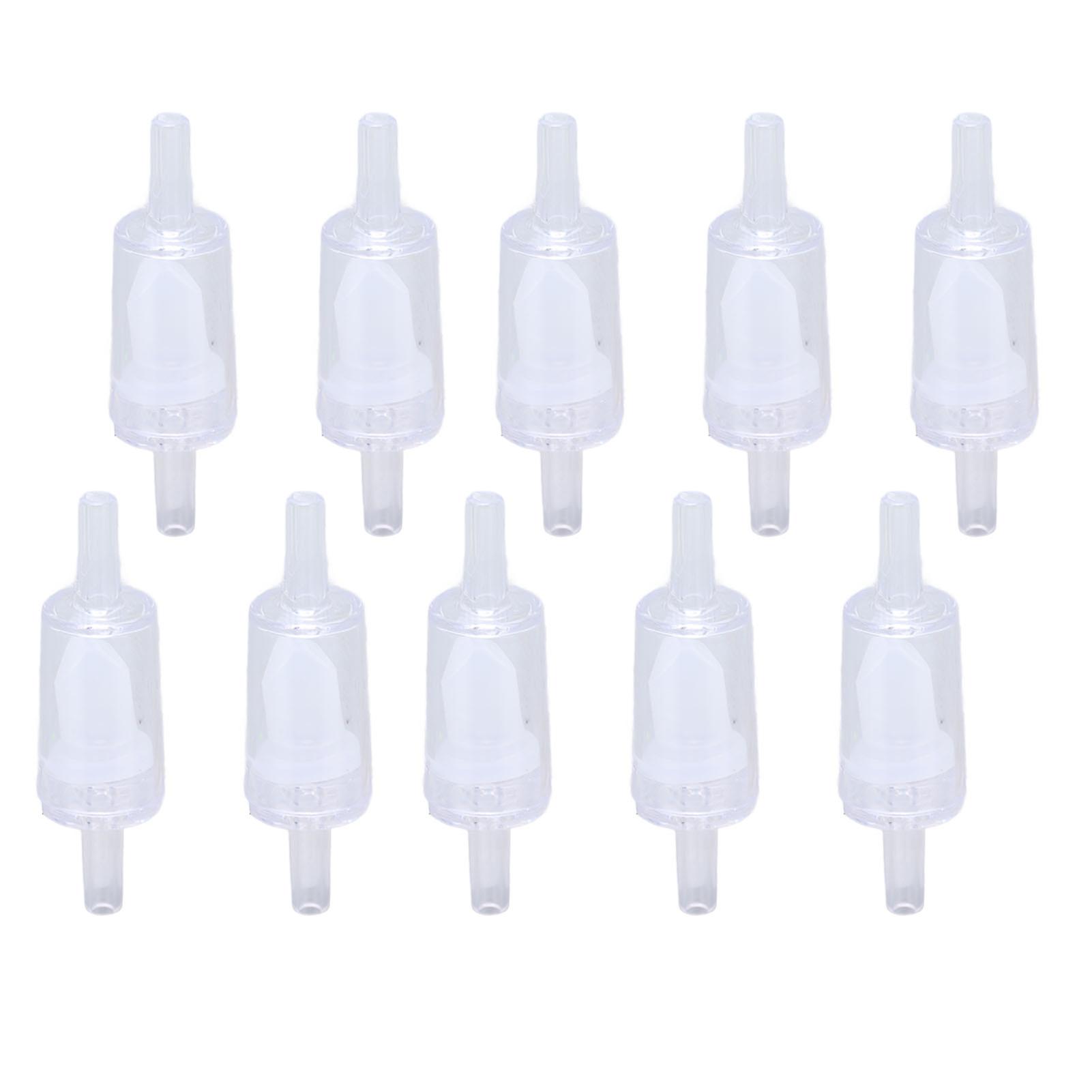 10 Pcs Check Valve 4mm Pp Air Pump Aquarium 1 Way Water Stop Check Valve For Fish Tank White