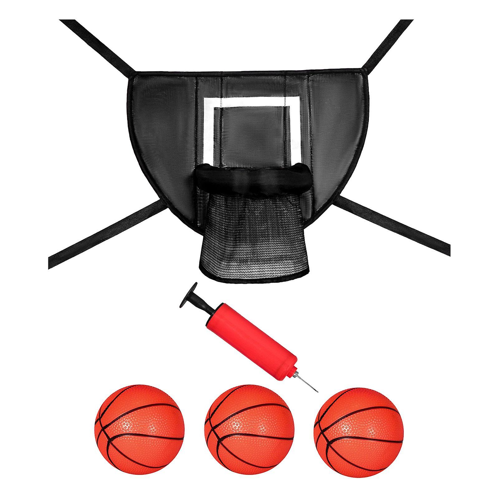 Basketball Hoop For Trampoline Garden Easy To Assemble Lightweight Baseboard Black 90x50cm