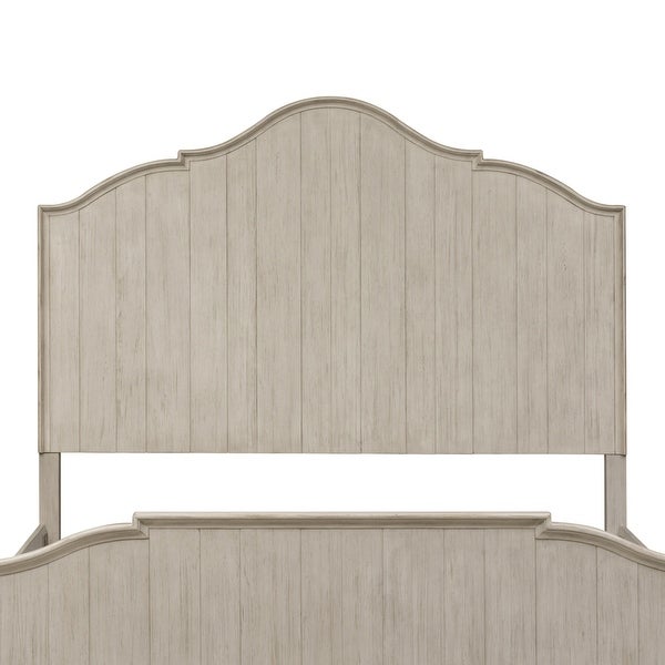 Farmhouse Reimagined Antique White with Chestnut King Panel Headboard - - 25770749