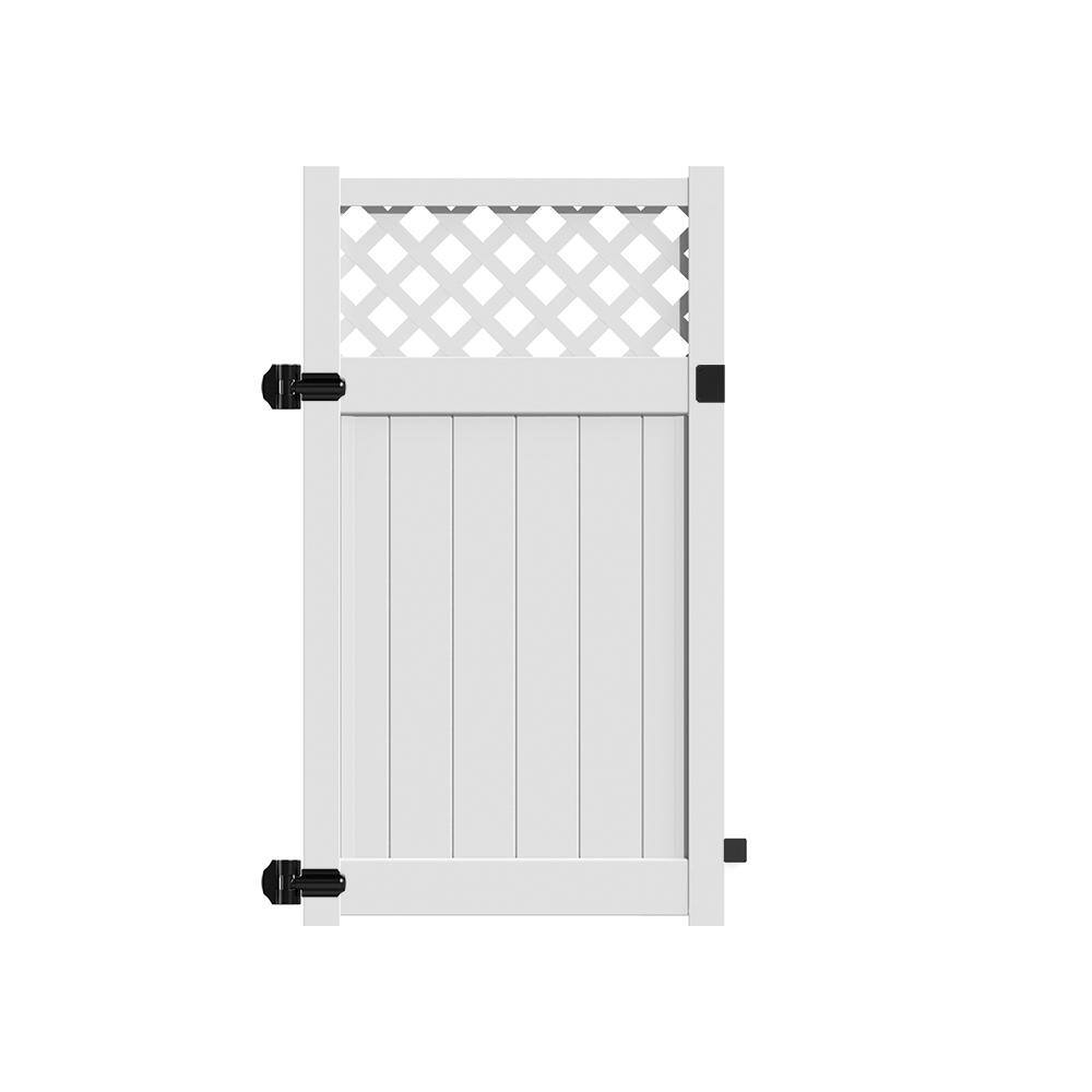 Barrette Outdoor Living Valley 4 ft. W x 6 ft. H White Vinyl Un-Assembled Fence Gate 73024929