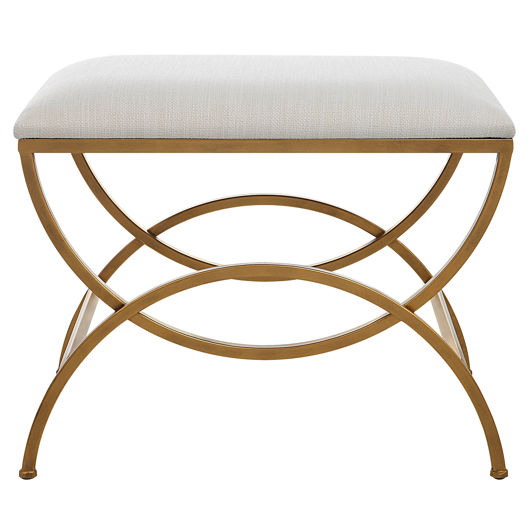 Beige Upholstered Accent Stool - 17.25