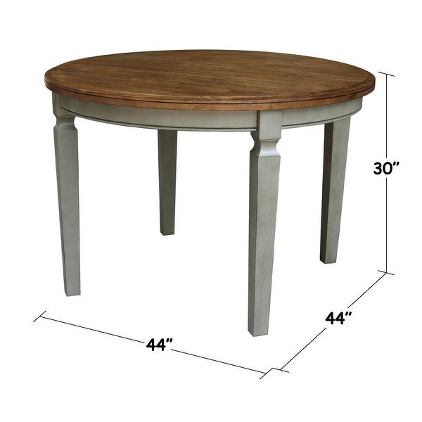 44 in. Round Top Dining Table with 4 Ladderback Chairs