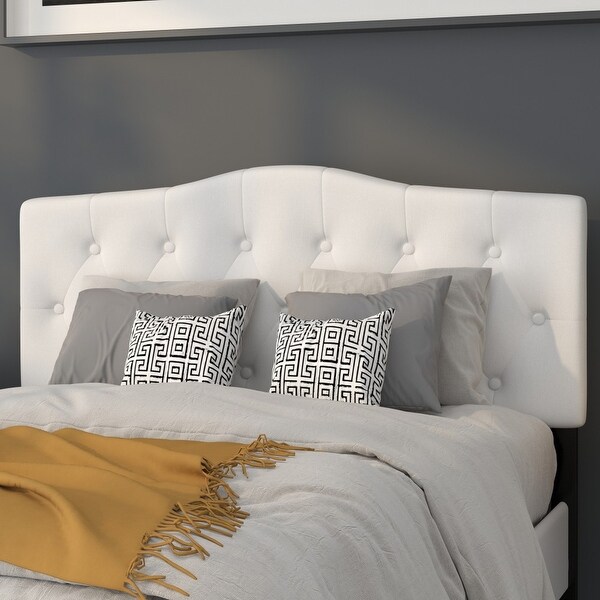 Arched Button Tufted Upholstered Headboard - - 26960288