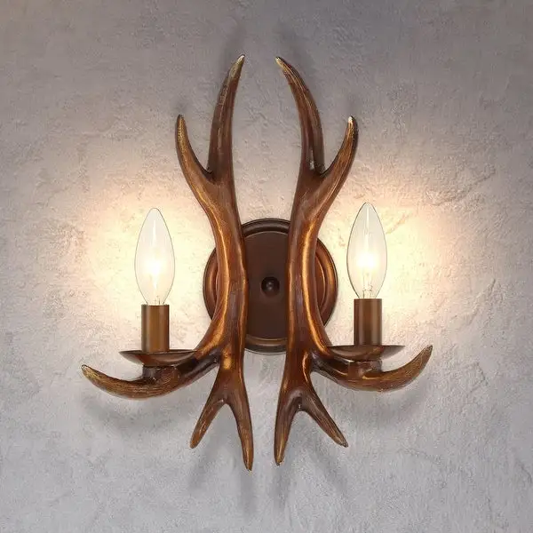 2 - Light Candle Antler Vanity Light