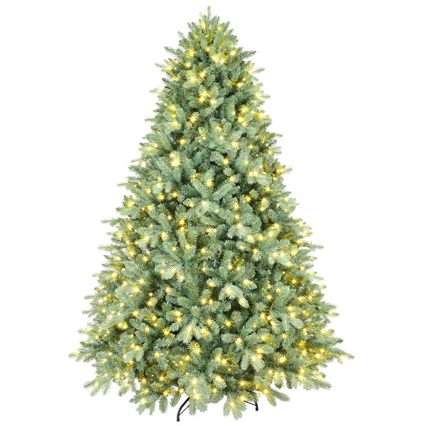 4ft9ft Blue PE/PVC Mixed Prelit Christmas Tree with Warm White LED Lights