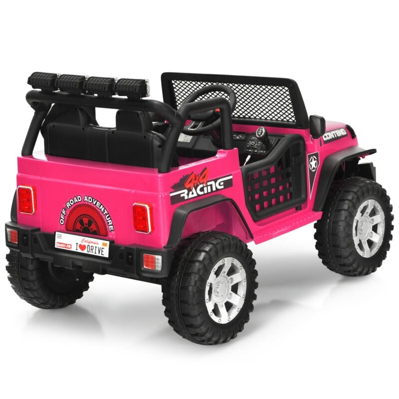 Kids Ride on Jeep Car 12V Battery Powered Electric Riding Toy Truck with Remote Control, Lights & Music