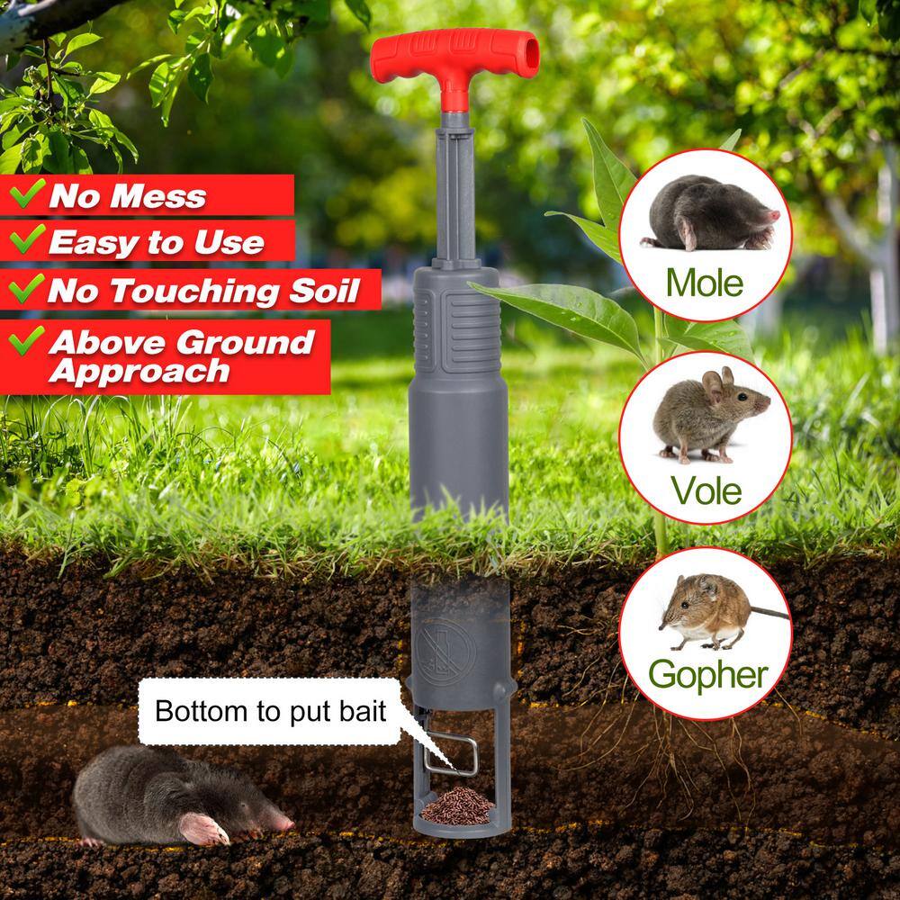 Gopher Trapping Set Mole Trap Vole Killer Outdoor Gopher Eliminator Reusable Mole Plunger (1-Set) GTS-001