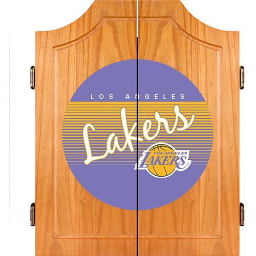 Los Angeles Lakers Hardwood Classics NBA Wood Dart Cabinet