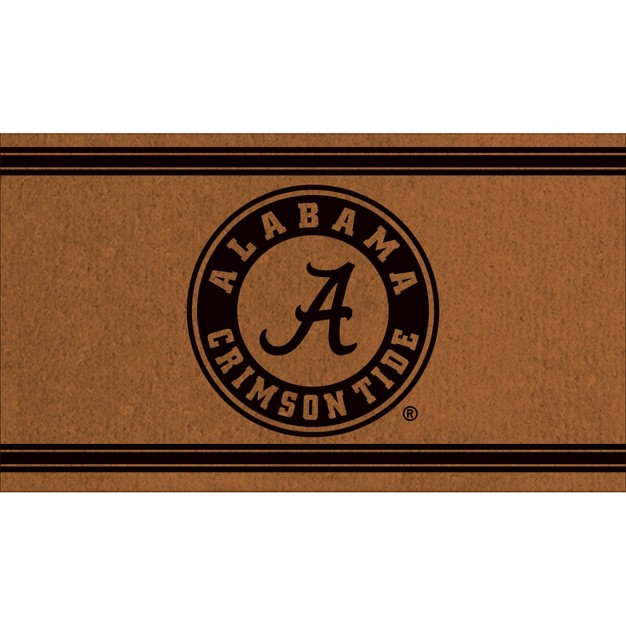 Evergreen University Of Alabama Logo Turf Mat Brown 28 X 16 Inches Indoor Outdoor Doormat