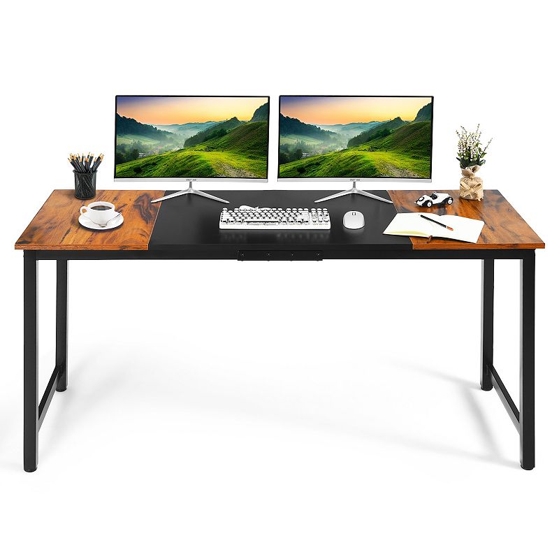 63 Inch Modern Splice Computer Desk with Heavy Duty Steel Frame