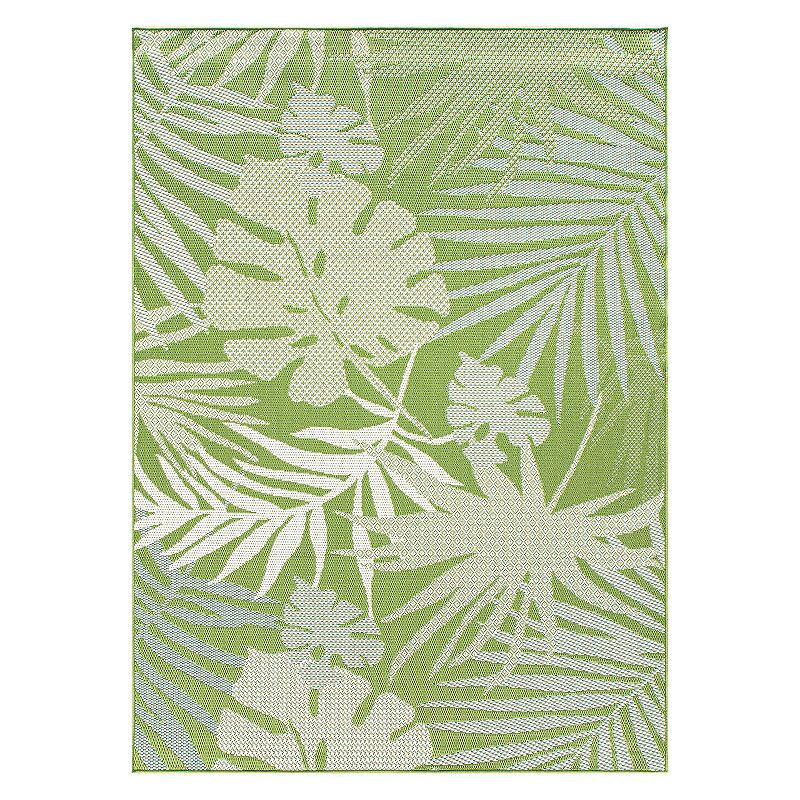 World Rug Gallery Contemporary Tropical Leaves Indoor/Outdoor Waterproof Patio Area Rug