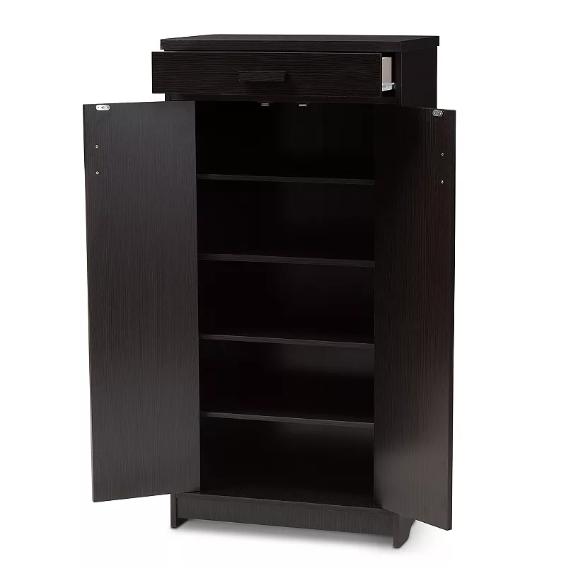 Baxton Studio Bienna Espresso Shoe Cabinet