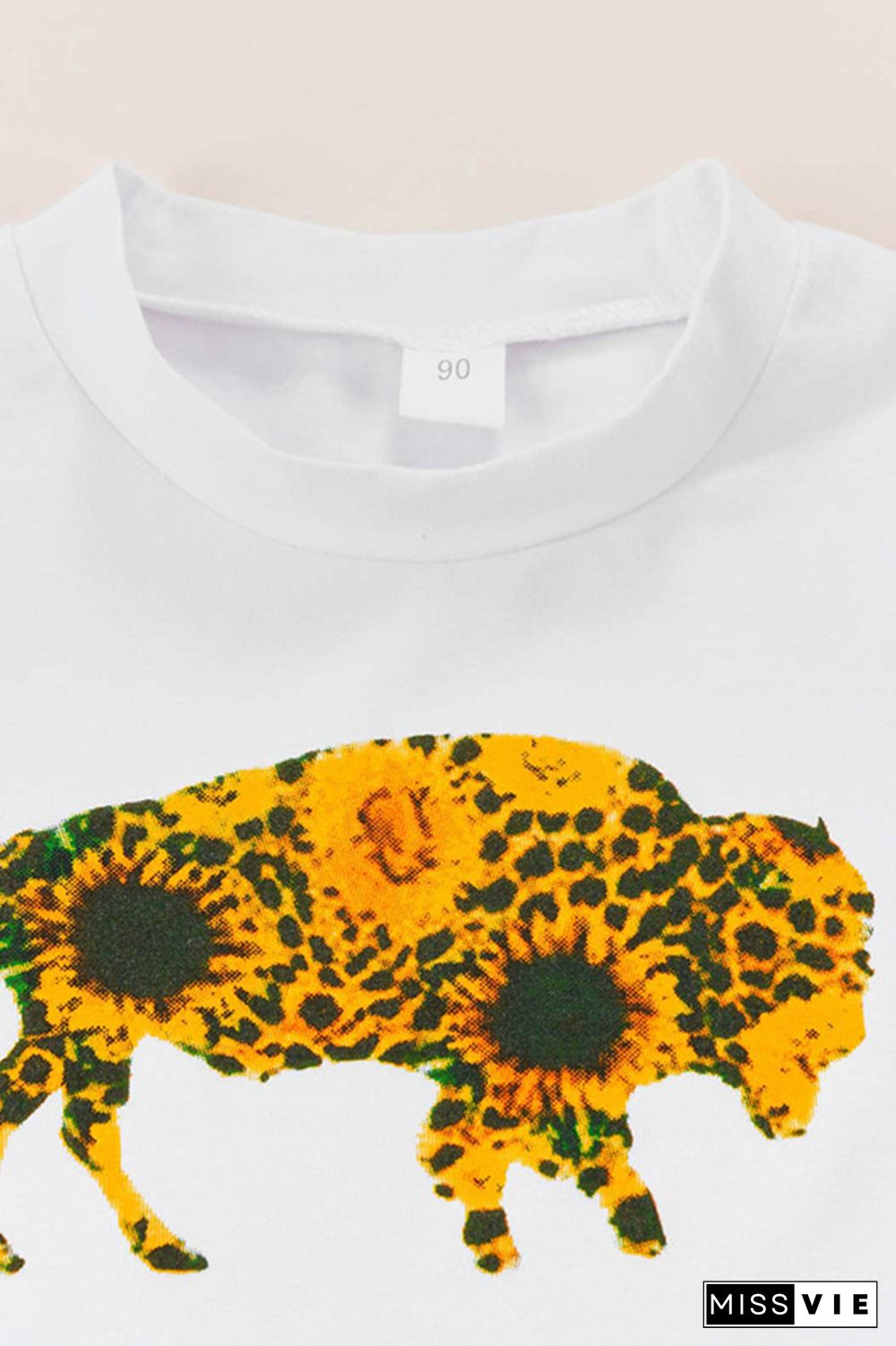 Sun Flower Short Sleeve Top & Flare Pants 3PCS Set Include Headband Wholesale