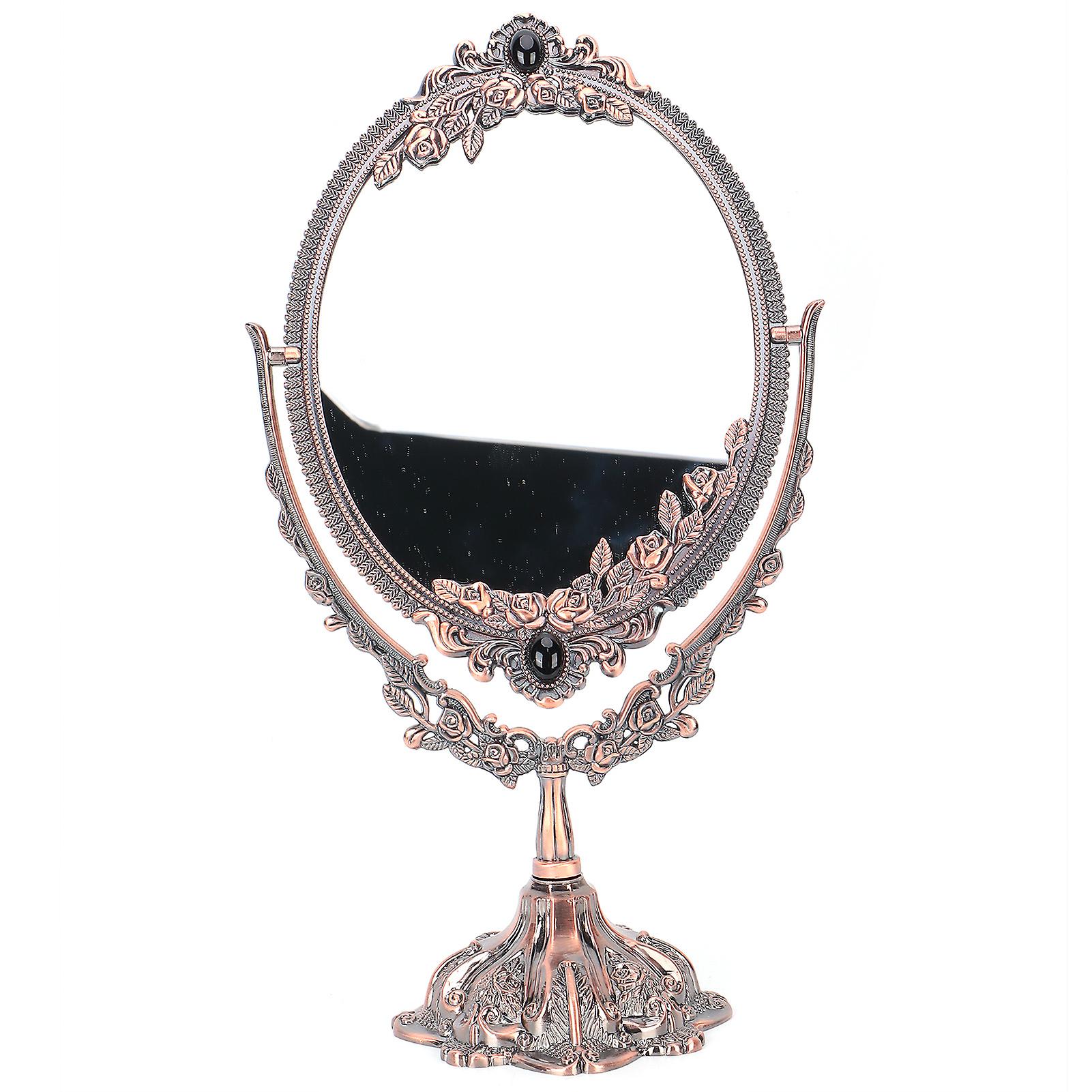 Makeup Mirror Europeanstyle Metal Retro Doublesided Mirror For Bathroom Bedroom Dressing