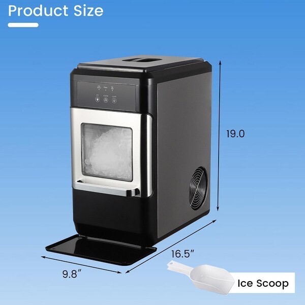 26 Lbs/24h Portable Countertop Ice Maker Machine for Crystal Ice Cubes with Ice Scoop