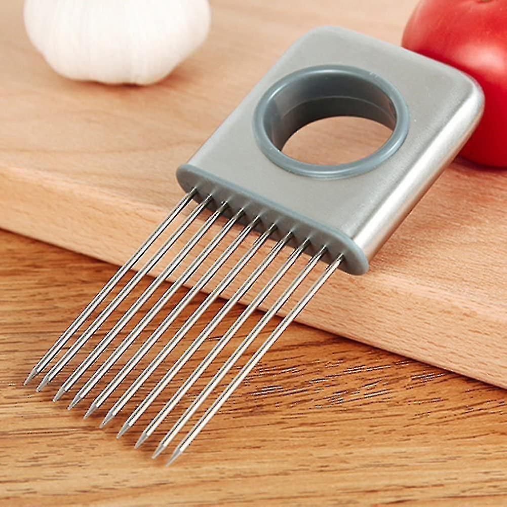 2023-onion Holder Vegetable Potato Cutter Slicer Gadget Stainless Steel Fork Slicing