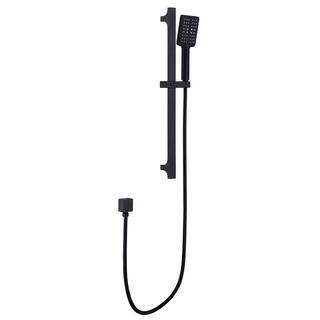 Tomfaucet 3-Spray Wall Mount Handheld Shower Head 1.5 GPM in Square Matte Black TFB0890MB