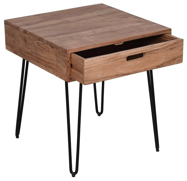 2085 3  Solid Acacia End Table   Midcentury   Side Tables And End Tables   by Kolibri Decor  Houzz