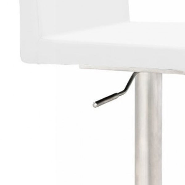 Swivel Metal Bar Stool with Adjustable Height and Footrest - 37 H x 19 W x 16 L Inches