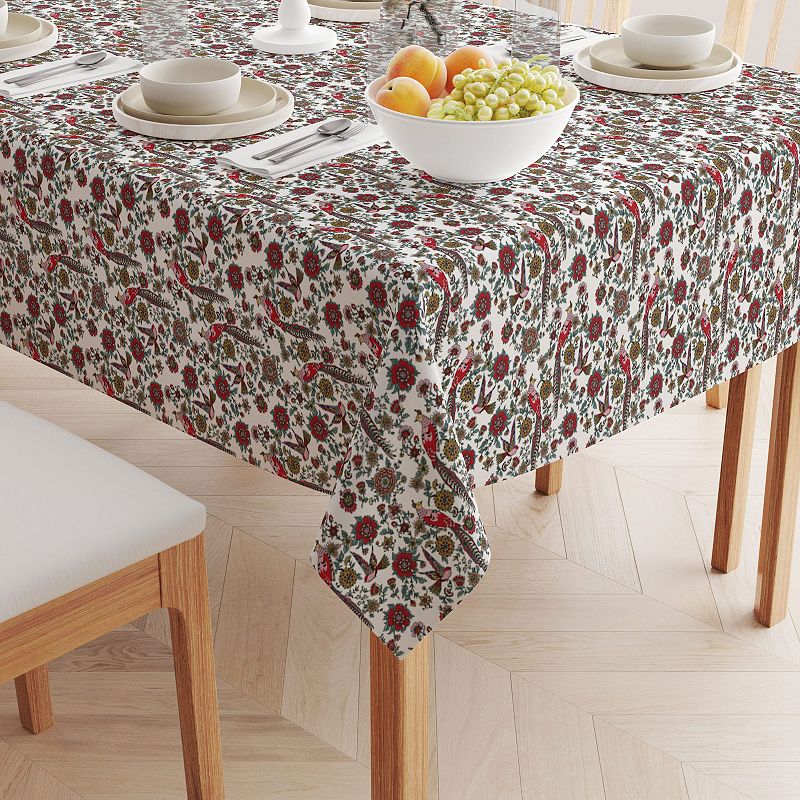 Rectangular Tablecloth， 100% Cotton， 52x104， Floral 52