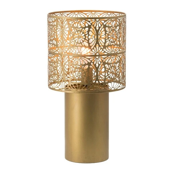 Modern Gold Lattice Iron Square Shade Table Lamp