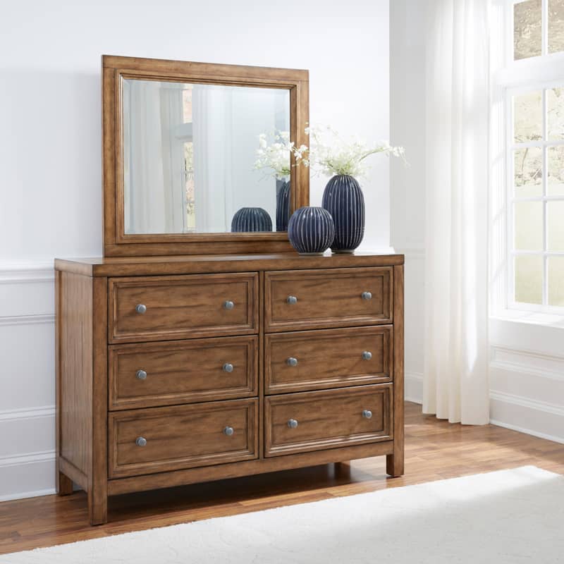 Homestyles Sedona Toffee 6-Drawer Dresser and Mirror