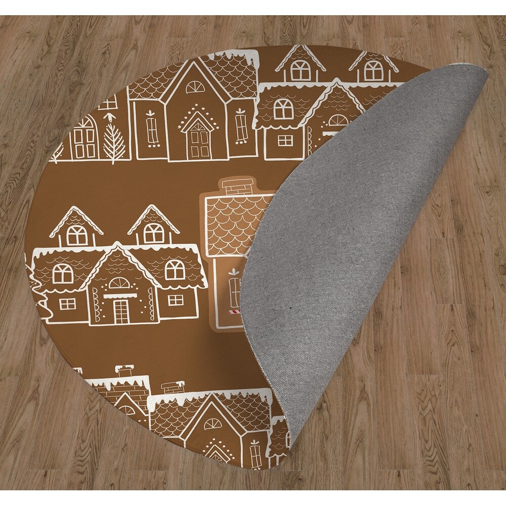 GINGERBREAD VILLAGE CHOCOLATE Doormat By Kavka Designs