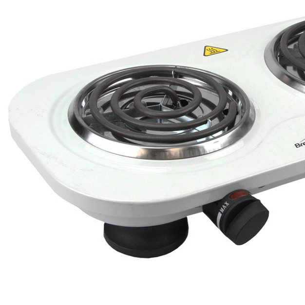 Brentwood Electric 1500w Double Burner In White