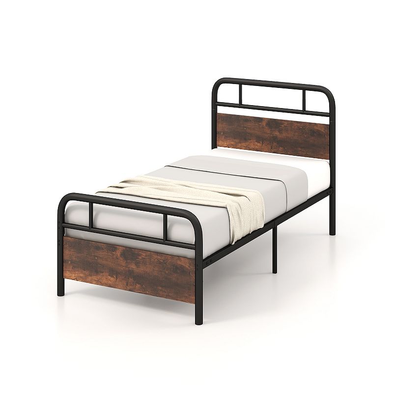 Bed Frame with Industrial Headboard