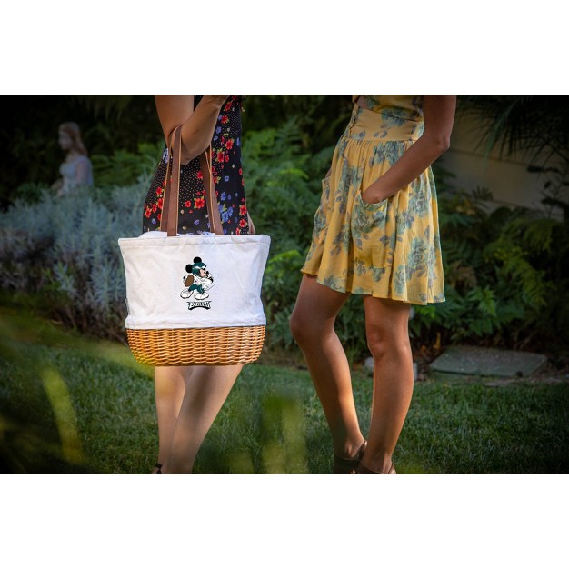 Nfl Philadelphia Eagles Mickey Mouse Coronado Canvas And Willow Basket Tote Beige Canvas