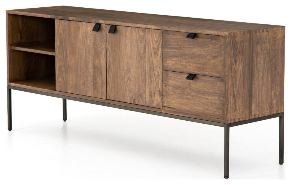 Fulton Industrial Modular Media Console Cabinet 69 quot  Industrial   Entertainment Centers And Tv Stands   by Zin Home  Houzz