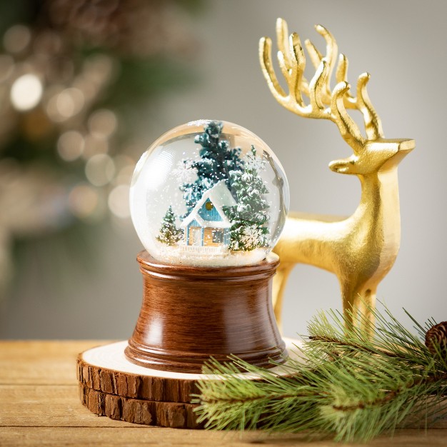 Sullivans Led Blue Cabin Snow Globe Multicolor 6 quot h Resin