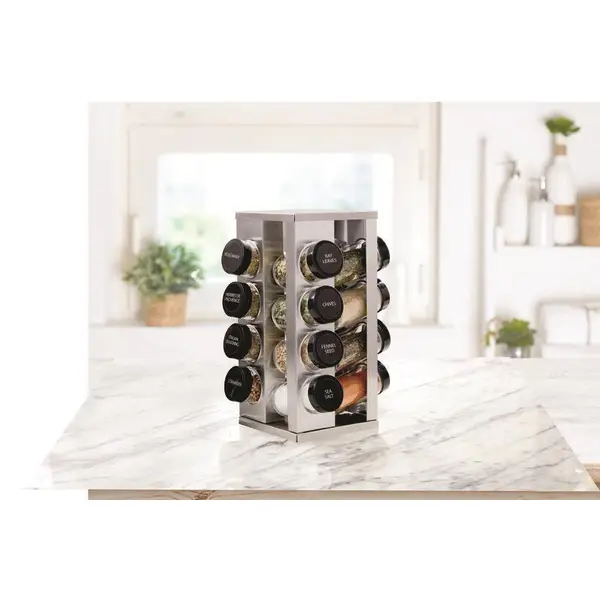 Kamenstein 16-Jar Heritage Revolving Countertop Spice Rack Organizer