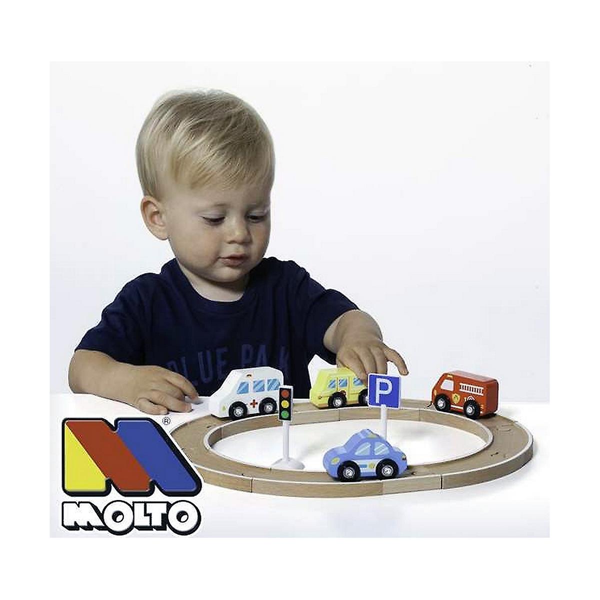 Vehicle Playset Moltó Tracks and Cars 16 Pieces