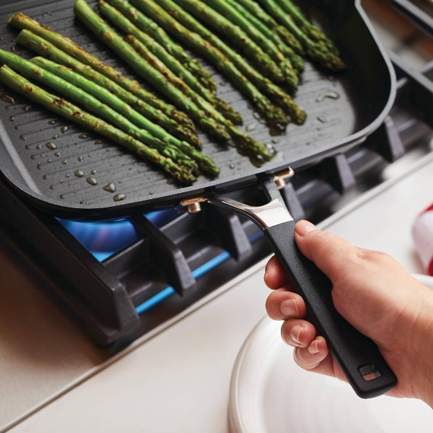 Hard Anodized Nonstick Square Grill Pan Black