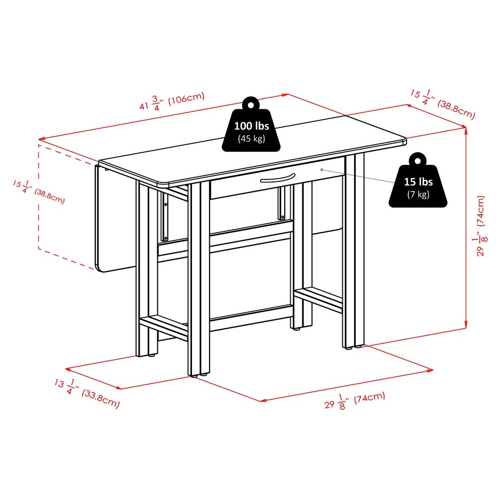 Taylor Drop Leaf Table  Walnut   41.7\